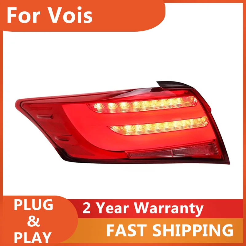 Car Accessories for Toyota Vois Tail Lights 2014-2016 Yaris Sedan Tail Lamp DRL Brake Turn Signal Reverse