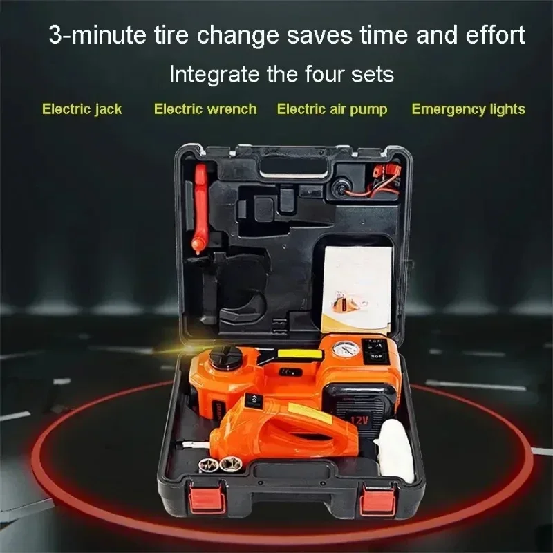 5Ton 4 in 1 Car Floor Jack Electric Hydraulic Car Jack 12V with Inflator Pump LED Light for Car Truck Tire Repair Tool