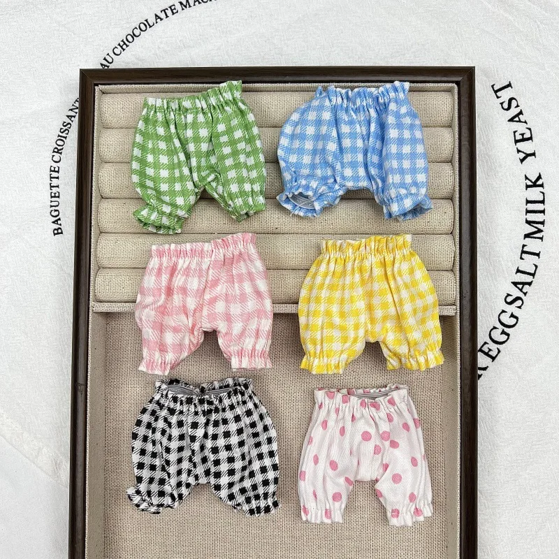 

17cm Labubu Doll Clothes Floral Shorts Tapered Pants Cotton Doll Stuffed Toy Accessories Multi Color Doll Outfit