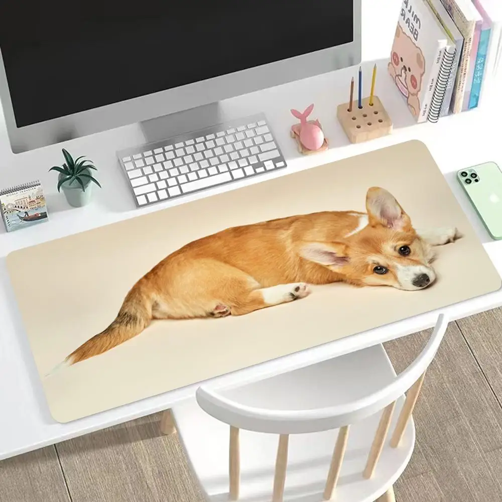 

Corgi Mouse Pad Desk Mouse Pad Cute HD Desk Pad Extended Gaming Keyboard Mats Large XXL Gamer Mousepad 90x40