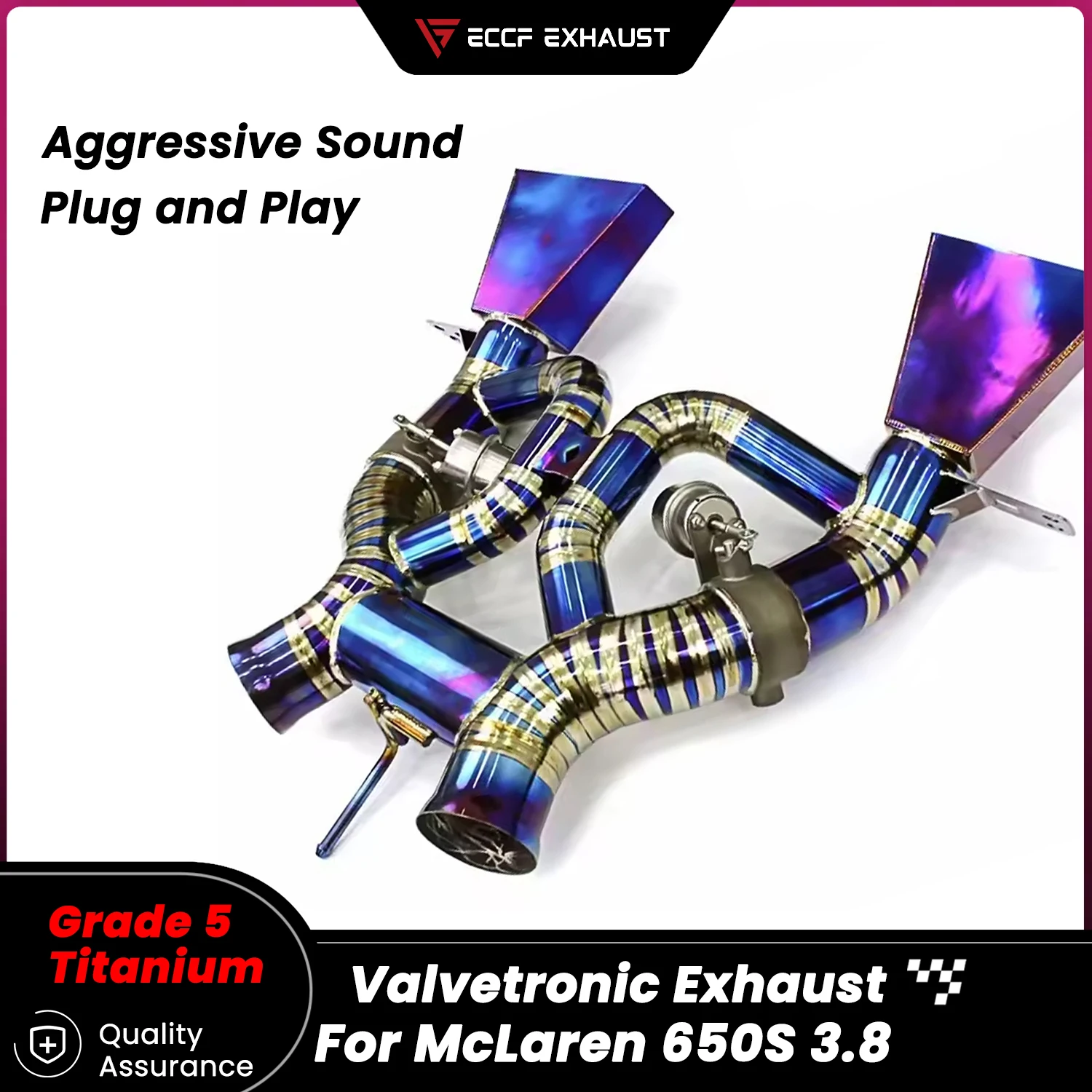 

Titanium Pneumatic Valve Catback Exhaust for McLaren 650S 3.8 Unlock True Performance Maximize Exhaust Flow Easy Installation