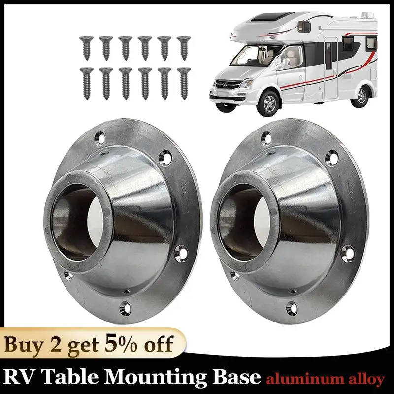 Base de pied de table de camping-car, piédestal en aluminium, montage à la colle, remplacement des piédestaux de pied de table, base de montage au sol, montage sur table à montres