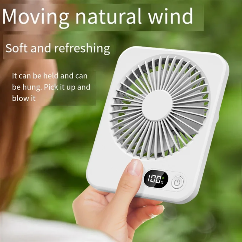 AB15-Ventilatore da tavolo portatile ricaricabile a lunga durata ultrasottile con potente flusso d'aria Ventilatore da tavolo portatile pieghevole silenzioso