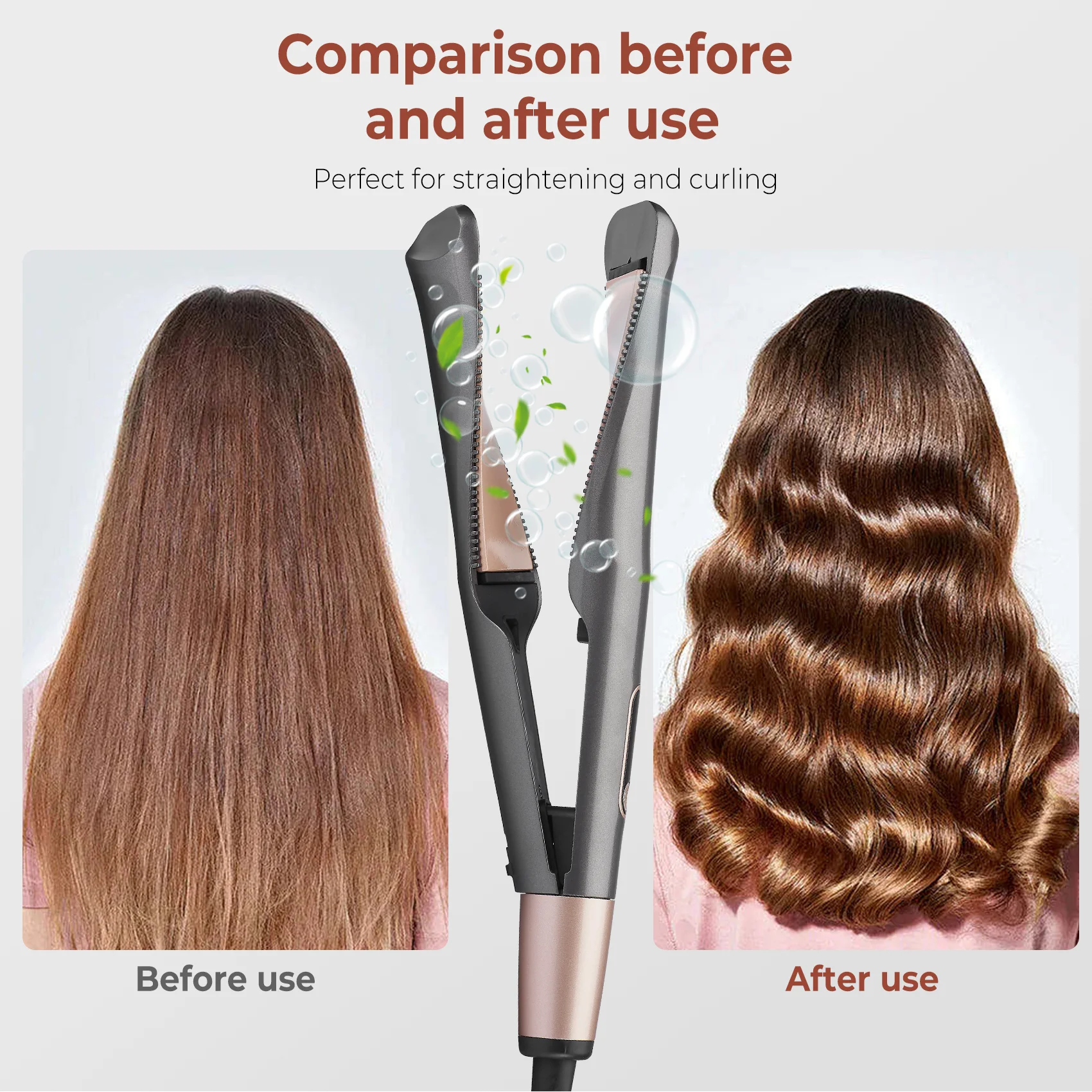 

2 in 1 Hair Straightener And Curler Twist Straightening Curling Iron Fast Heating Styling Flat Iron Professional Negative Ion