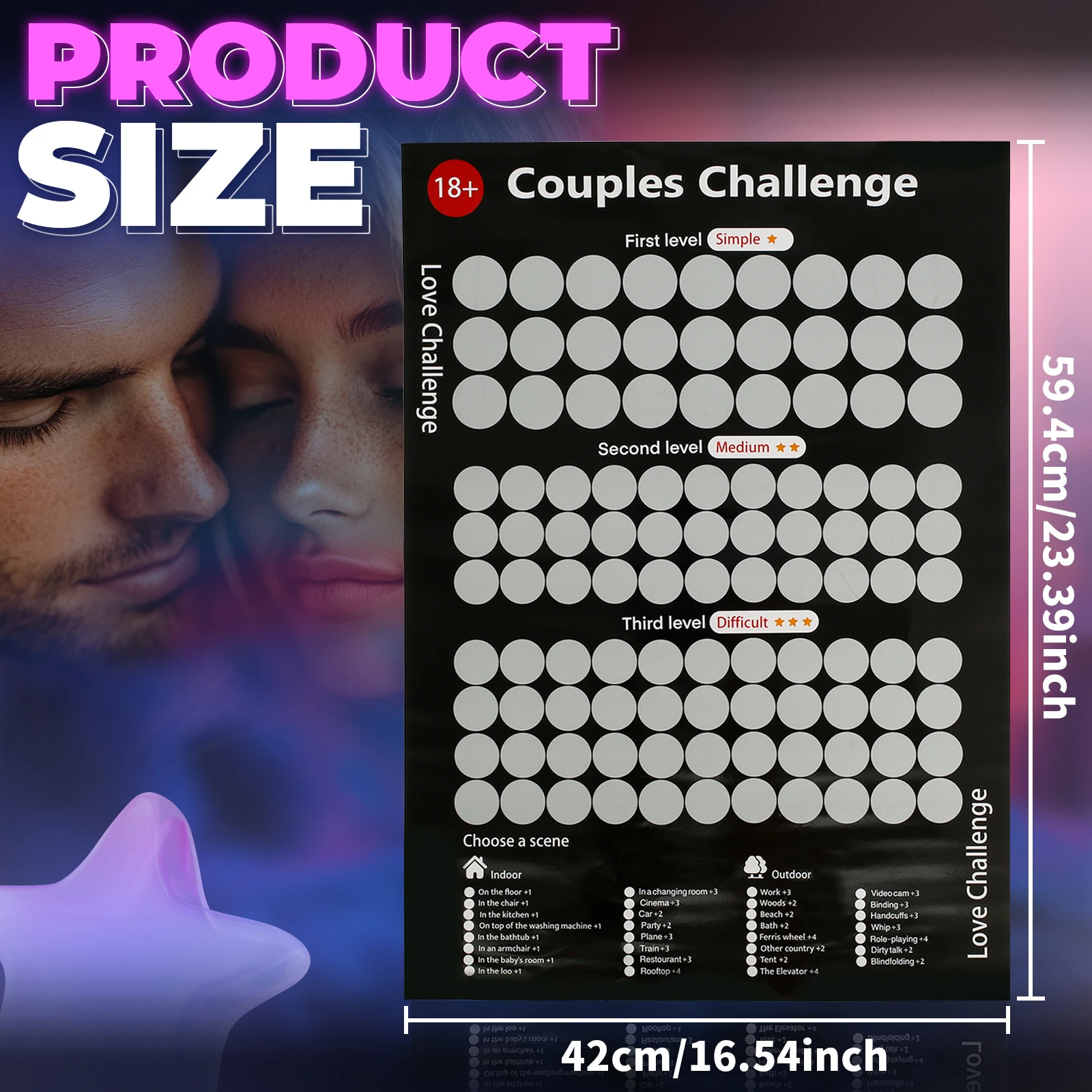 Valentines Day Scratch Off Poster Funny Love Game Scratch Off Poster 100 Things on Date Night Couple Dating Scratch Off Poster
