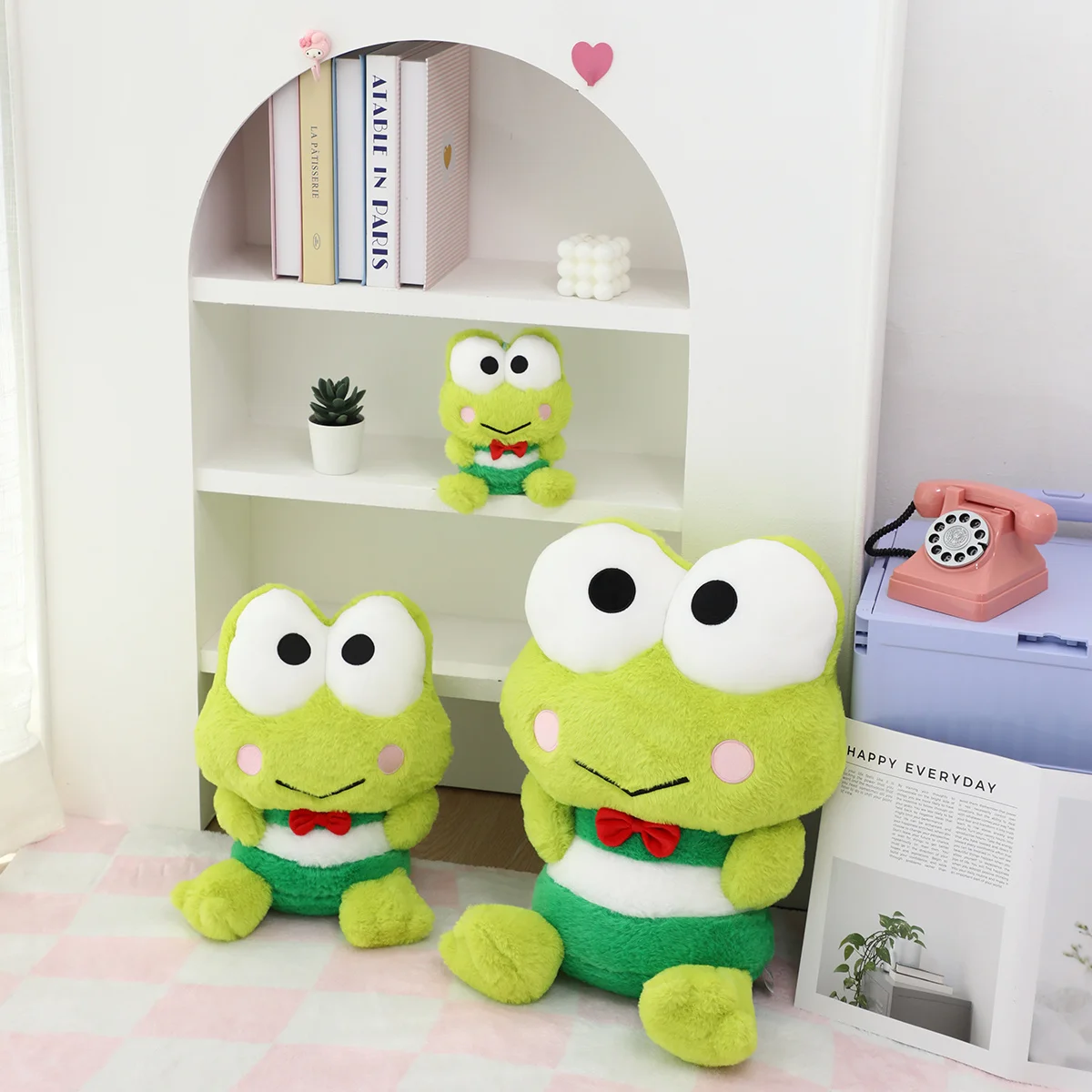 Sanrio 플러시 Kero Kero Keroppi 인형 펜던트 스티치 장난감 베개 쿠션 Chilren 친구를위한 Kawaii Soft Gift