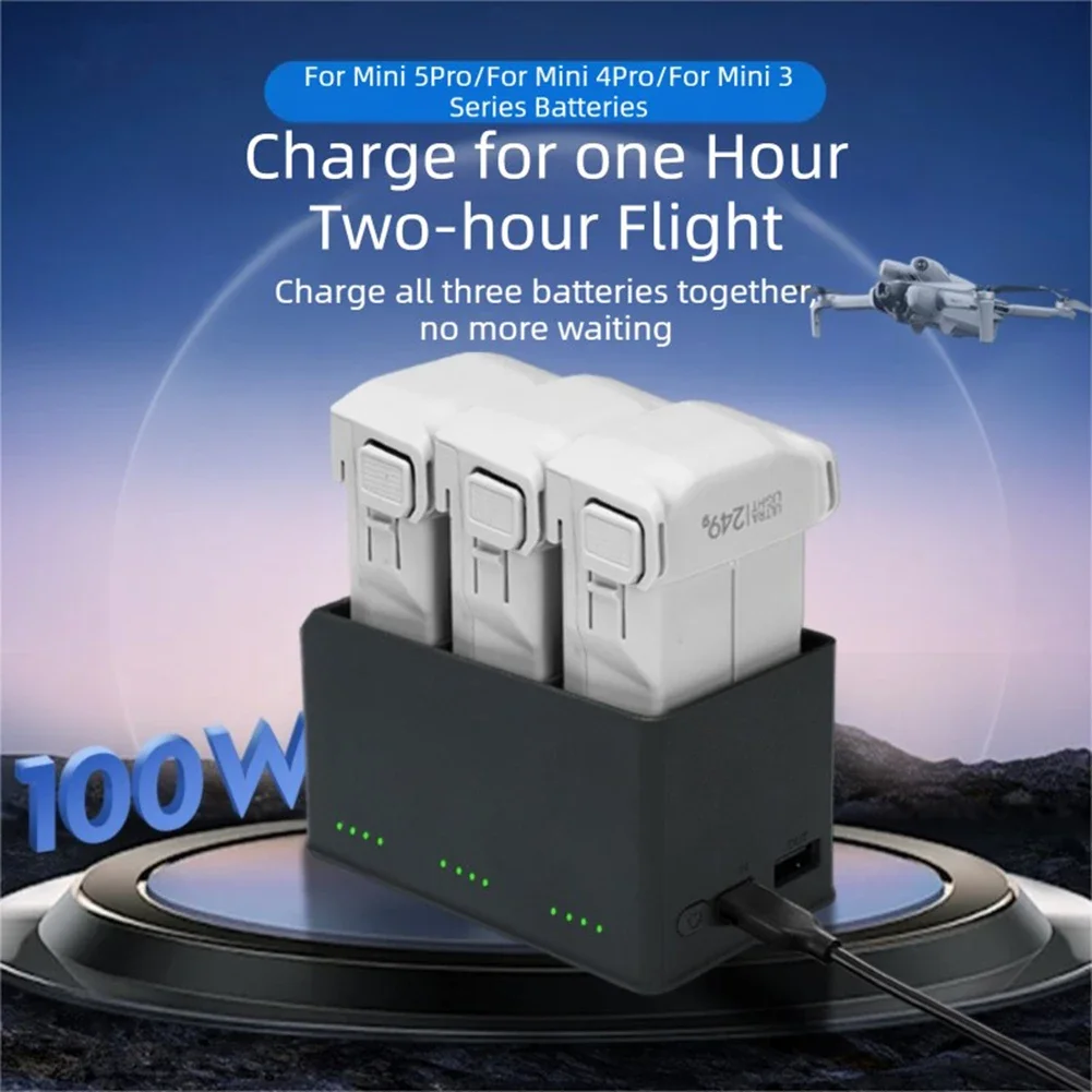 100 واط اتجاهين شاحن بطارية مدير ل DJI Mini 5Pro/4Pro ثنائي الاتجاه شحن البطارية محور لملحقات كاميرا العمل #2