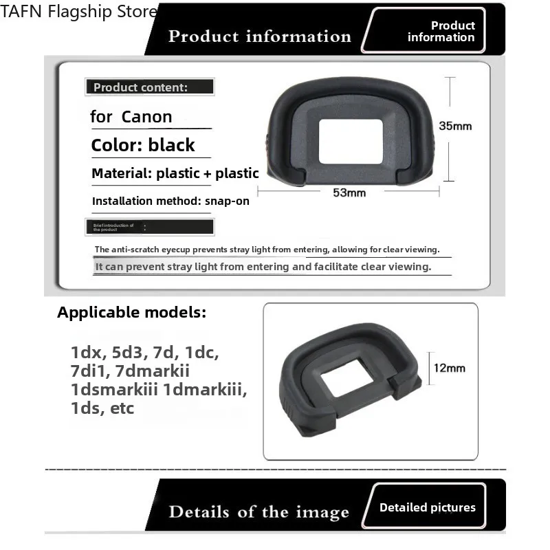 TAFN para Canon EG, Protector Ocular para Cámara Réflex 5D3 7D 1DX 1D4 1D3 1DS3, Visor, Gafas Protectoras, Protector Ocular 7D2 [Accesorios para Cámara]