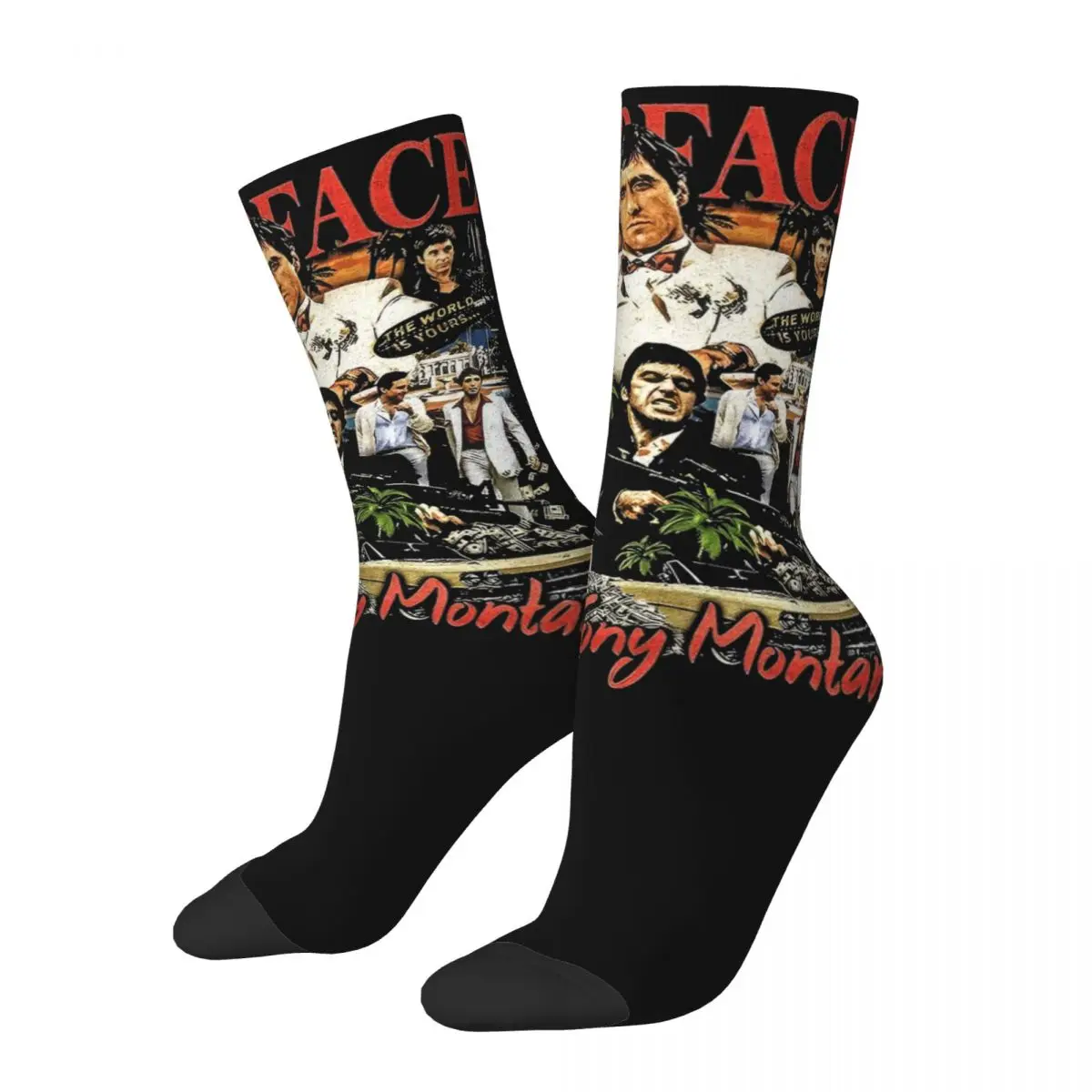 Winter Warm Harajuku Unisex Scarface Tony Montana 90s Socks Non-slip Football Socks