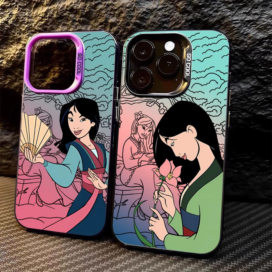 مولان الأميرة التدرج قضية الهاتف لسامسونج غالاكسي S25 S24 S23 S22 S21 S20 نوت 20 FE الترا زائد 4G 5G مكافحة سقوط ماتي غطاء