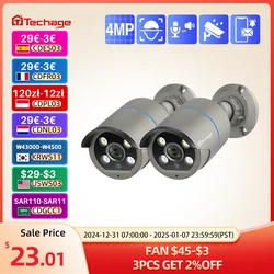 Techage HD 4MP AI POE IP Camera Two Way Audio IR Night Outdoor Waterproof CCTV Video Security Surveillance Camera For NVR Kit