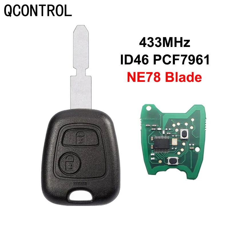 

QCONTROL Car Remote Key DIY for PEUGEOT 406 407 407 408 Complete Vehicle Key NE78 blade