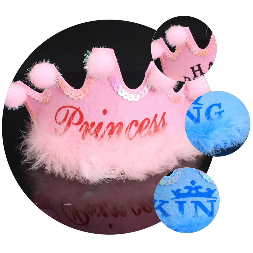 

4Pcs Birthday Party Hats Kids Crown Set Elegant Creative Children Party Crown Accessories Birthday Hat Supplies