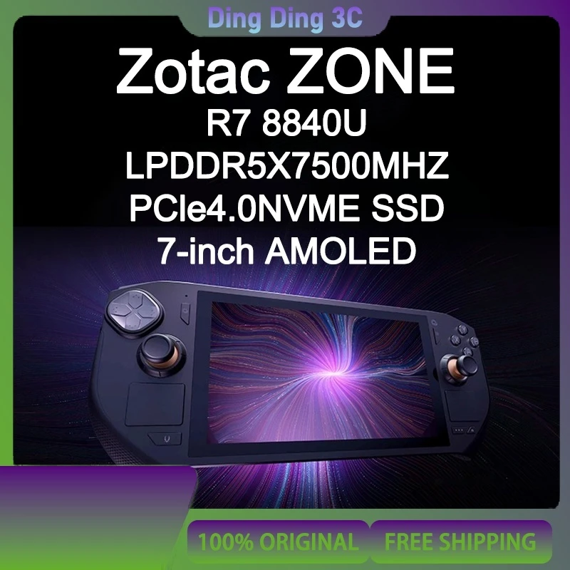 2025 New Zotac ZONE Handheld Gaming Player Ryzen7 Win11 8840U 16G RAM 512G Ergonomic Black Myth Wukong 120Hz Gamepad Consolo