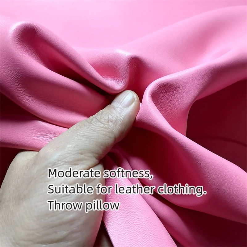 1 ملم جلد الغنم الوردي. الطبقة الأولى من الجلد. نسيج جلد حقيقي. اليدوية DIY للملابس الجلدية. وسادة رمي. جلد الغنم كامل