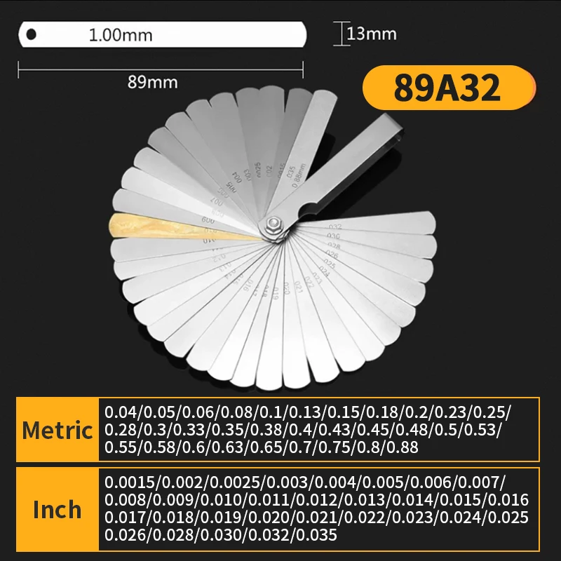 مقياس المحسس متري قياس السماكة مجموعة لقياس ورقة قياس شفرات صمامات أوراق الشجر من صمامات شرارة التوصيل أدوات قياس الفجوة #4