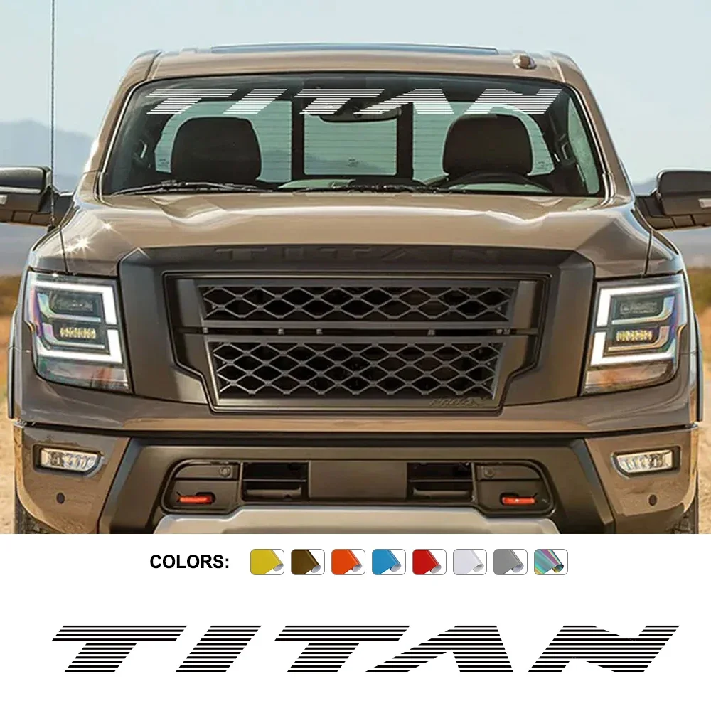 ملصقات الزجاج الأمامي لاقط ، رسومات الشاحنة ، أغطية الشعار المخصص ، فيلم الفينيل للسيارة ، شارات الديكور ، إكسسوارات السيارات لنيسان تيتان #1