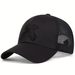 Letnia męska siatkowa czapka z daszkiem Outdoor Sport X Letter Snapback Hat dla kobiet Unisex Oddychające czapki Hip Hop Trucker Hats