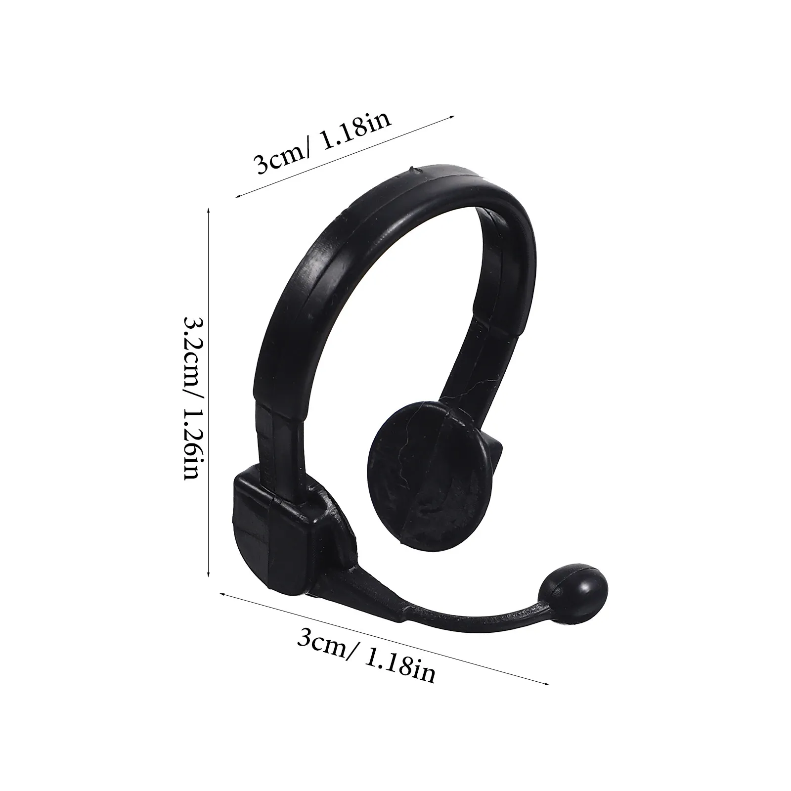 50Pcs Small Plastic Microphone Headset Dollhouse Costume Props Adorable Dress Up Accessories for Pretend Play DIY Craft