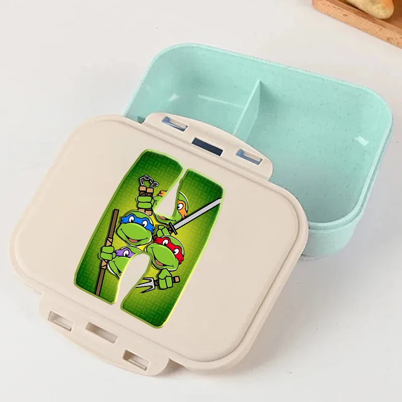 

Teenage Mutants Ninjas Turtles Lunch Box Letter A-Z Food Storage Containers Kid School Picnic Bento Men Office Dinner Case Gift