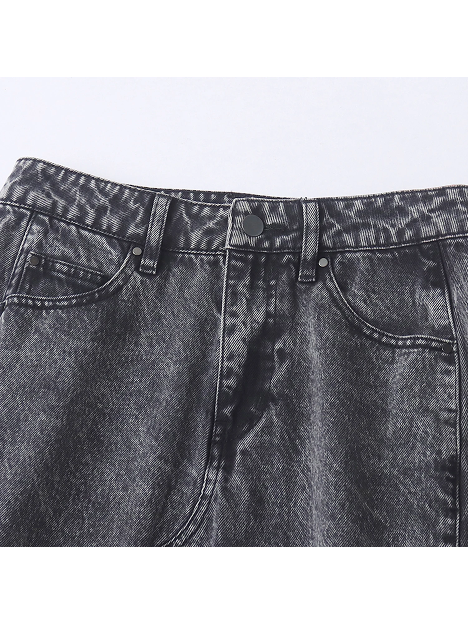 กระโปรงยีนส์ยาวสีเทาเข้มสไตล์วินเทจสำหรับผู้หญิง กระโปรงสไตล์ฮาราจูกุ Y2K เอวสูง กระโปรงคาวบอยผ่าข้าง เสื้อผ้าสไตล์ยุค 2000 สำหรับฤดูร้อน