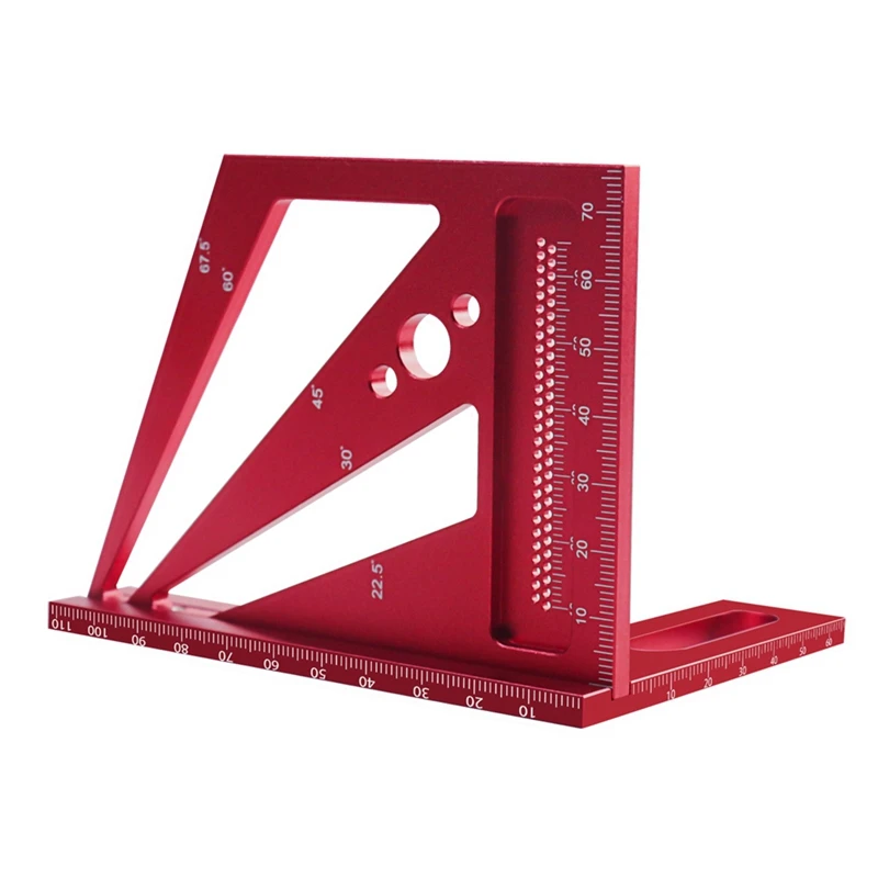 Goniometro con righello quadrato da 22.5/30/45/60/67.5/90 gradi, righello di misurazione 3D Multi-angolo, lavorazione del carpentiere in legno