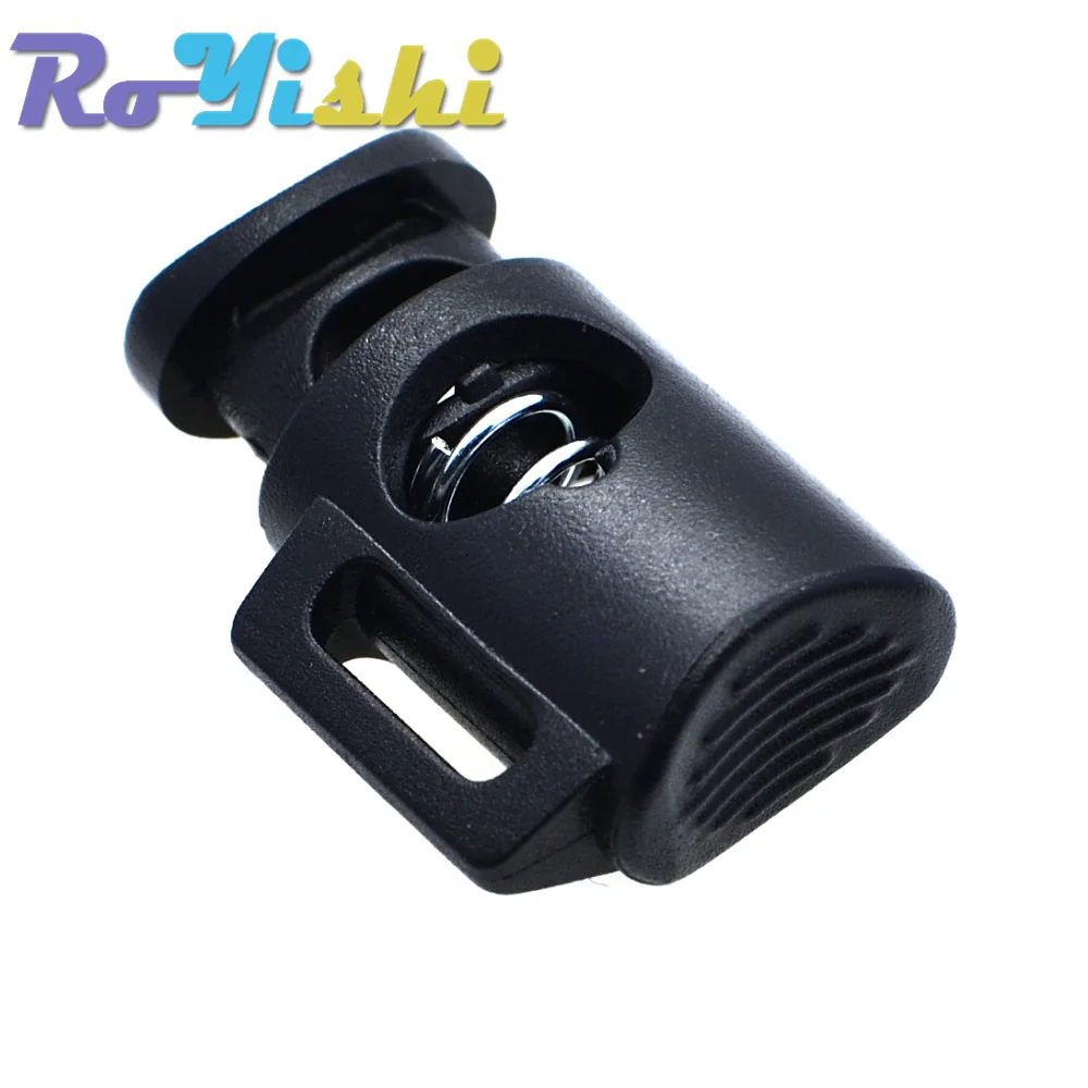 10 Pcs/Pack Cord Lock Cylinder Barrel Toggle Stopper Plastic Black 26.5mm*18mm*10mm