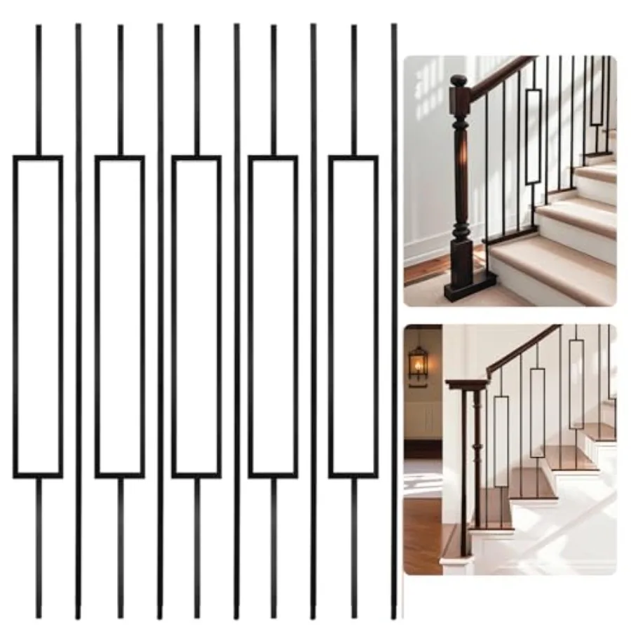 

Pcs Wrought Iron Balusters 44 Inch Iron Balusters for Staircase Hollow Stair Spindles 1/2" Balusters for Staircase Interior Sat
