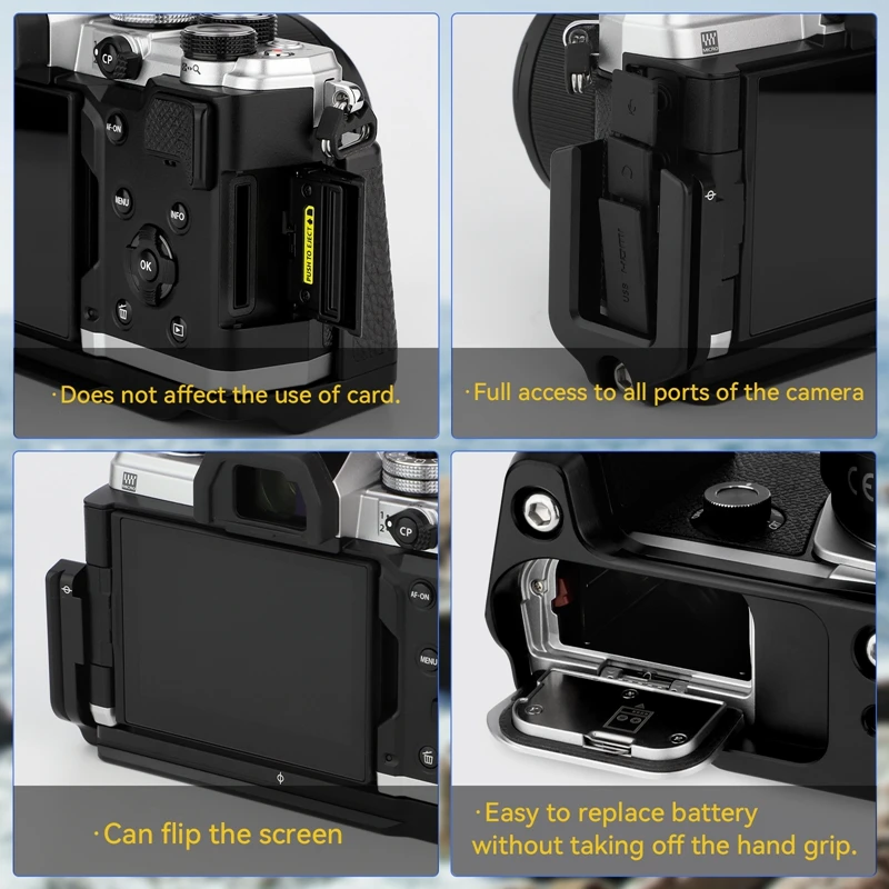 Haoge HG-OM3 حامل كاميرات مراقبة عالي الجودة قبضة اليد ل OM نظام OM-3 كاميرا صالح Arca Swiss Kirk RRS Benro لوحة الإفراج السريع