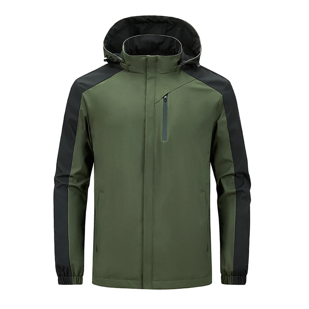 

Mens Windproof Hiking Jackets Lightweight Mountain Sport Jacket Hooded Coats Casual Outwear Zip Up Coat with Zipper Pockets Tops