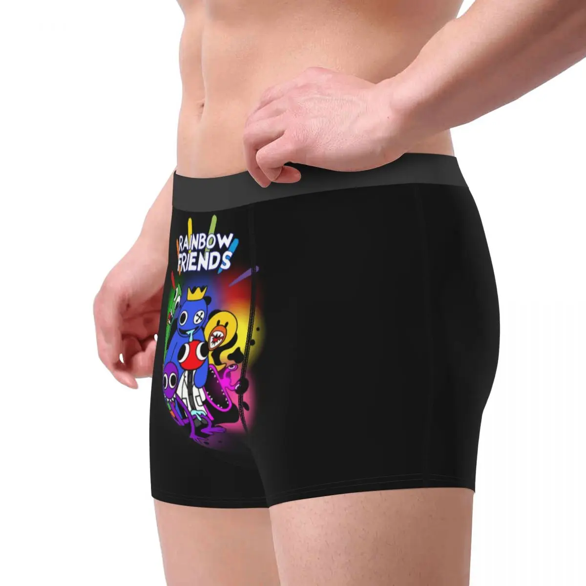 Ropa interior personalizada Rainbow Friends Hug It Out para hombre, calzoncillos Boxer transpirables para videojuegos, pantalones cortos, bragas, calzoncillos suaves para hombre