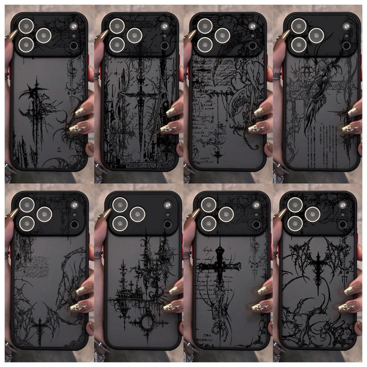 Dark Gothic Cross Mark Phone Case For Samsung Galaxy S25 S24 S23 S22 S21 S20 S10 FE Note20 Plus Ultra Lite 5G Back Cover