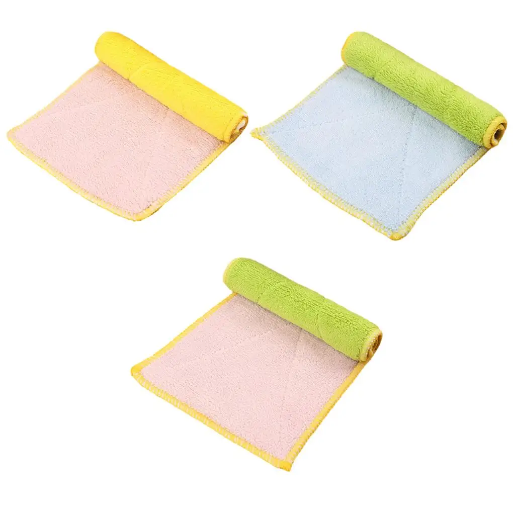 Double-sided Microfiber Dish towels Thickening Cloth Dish Nonstick Oil Absorbent Kitchen Towels