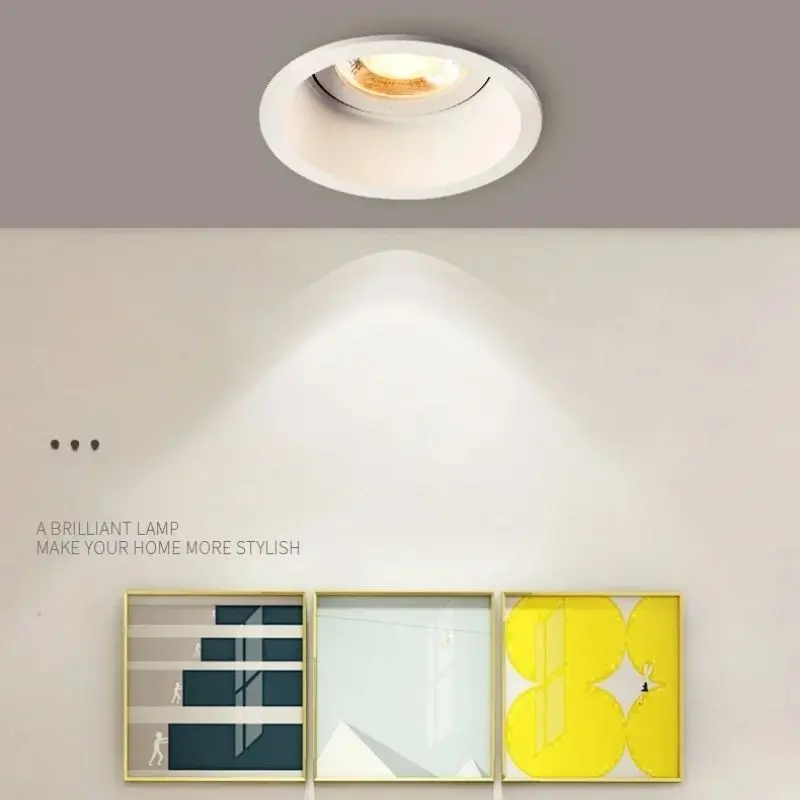 Anti Glare LED Downlight Adjustable 7W12W15W20W24W AC90-260V Dimmable CRI 97 COB Ceiling Lamp Spot Lights For Home