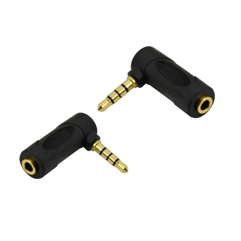 

2pcs 90 Degree Bend Right Angle 3.5mm Male To Female Audio Connector 3.5 M/F 4 Pole Gold Plated
