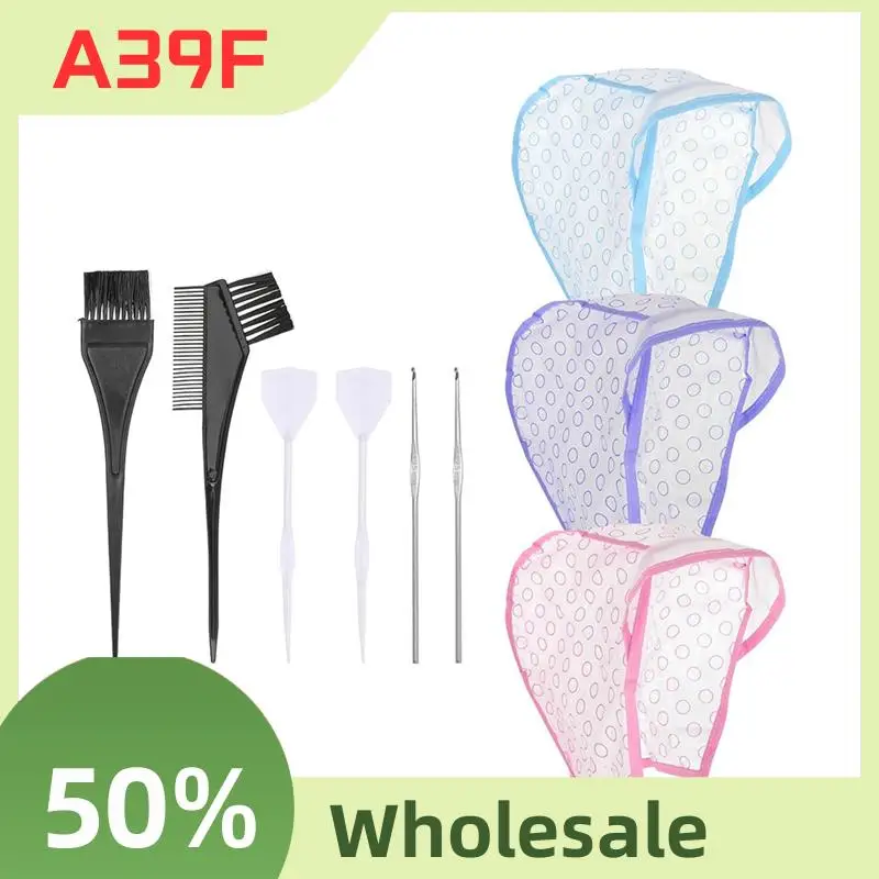 

A39F Набор красителей для глазури сверху, шапочки для мелирования волос, набор для мелирования с крючками