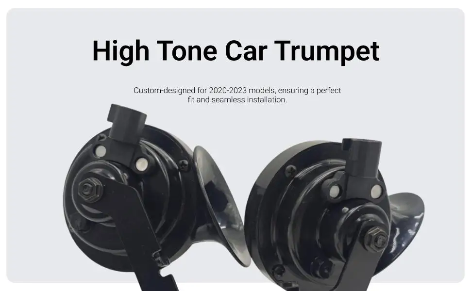 High Tone Car Horn Trumpet 1716494-00-A for Tesla Model Y 2020-2023 Metal PP Construction Strong Reliable Auto Accessory