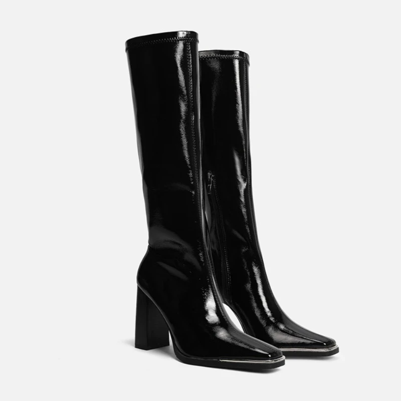 

High Heels Women High Boots Designer Chunky Knee High Shoes Winter 2025 Dress Goth Gladiator Chelsea Boots Fashion Mujer Shoes