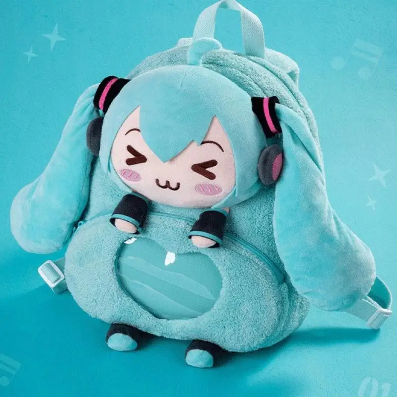 Hatsune miku anime kawaii mochila de pelúcia infantil para meninas de alta qualidade criativa fufu saco de armazenamento saco de viagem presente de natal