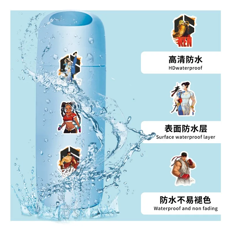 50 Stück niedlicher Cartoon ‌ Street Fighter Persönlichkeit Doodle Kreative dekorative Aufkleber