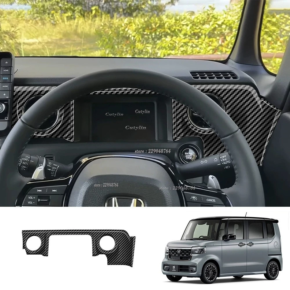 For Honda N-BOX 2024 2025 ABS Carbon Fiber All Inclusive Instrument Trim Frame Panel Decoration Sticker Car Styling Cutylin
