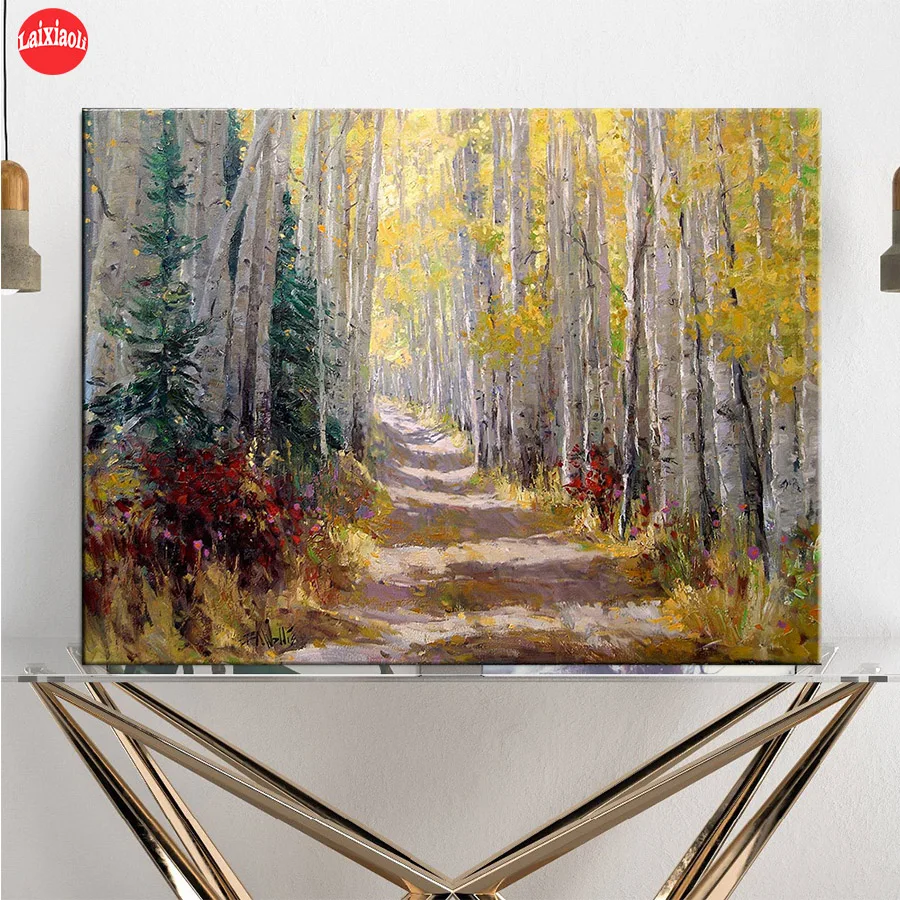 diamond painting Abstract landscape, forest trail  diamond embroidery full square/round drill puzzles gifts for the new year