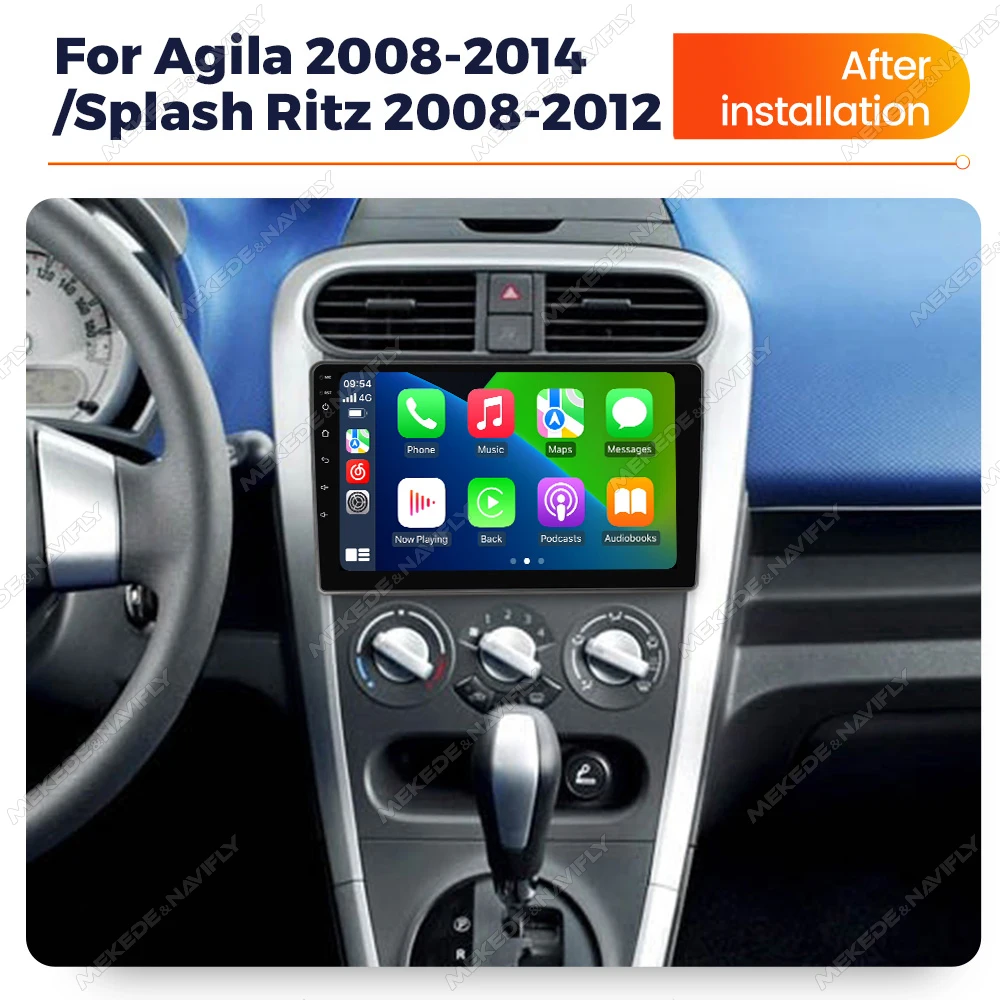 Android 14 Car Radio 2G32G Wireless Carplay For Opel Agila / Suzuki Splash Ritz 2008-2014 Navigation GPS Multimedia Video Player