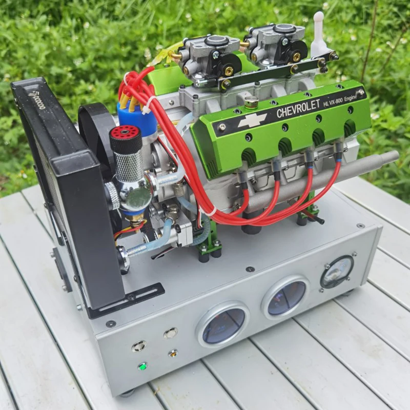 V8 Engine V Type Eight Cylinder Gasoline Engine Model VX800 OHV Four Stroke Metal Engine Modified Model Toy 8ร8.4CC