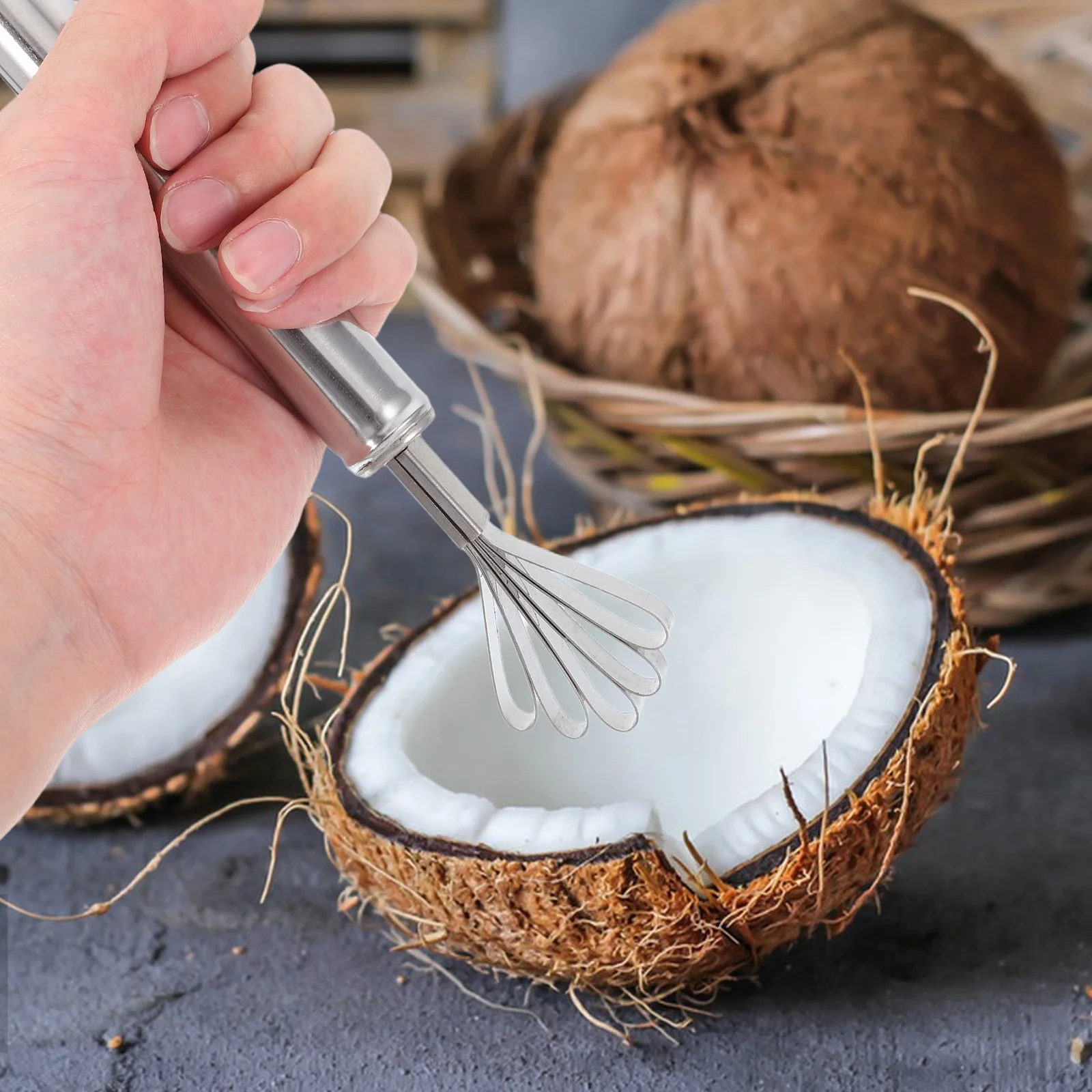 

4 шт., скребки для кокосов из нержавеющей стали, средство для удаления мяса, рыбья скалер, многофункциональный кухонный инструмент, идеально подходящий для дома, ресторана на открытом воздухе