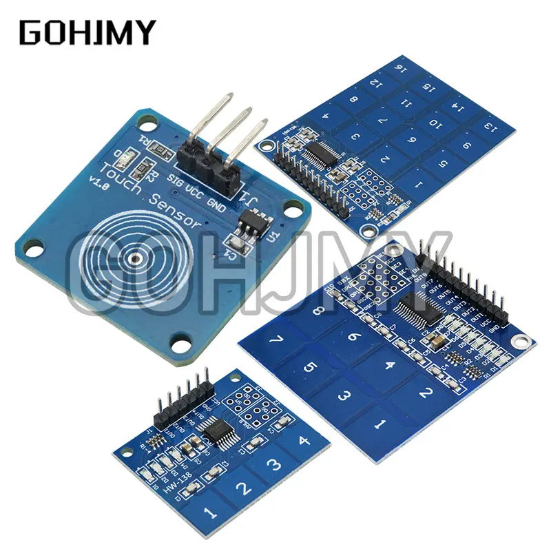 TTP223 / TTP223B / TTP224 / TTP226 / TTP229 Jog Sensor de interruptor táctil digital Módulo capacitivo de tecla táctil digital de 1/4/8/16 canales