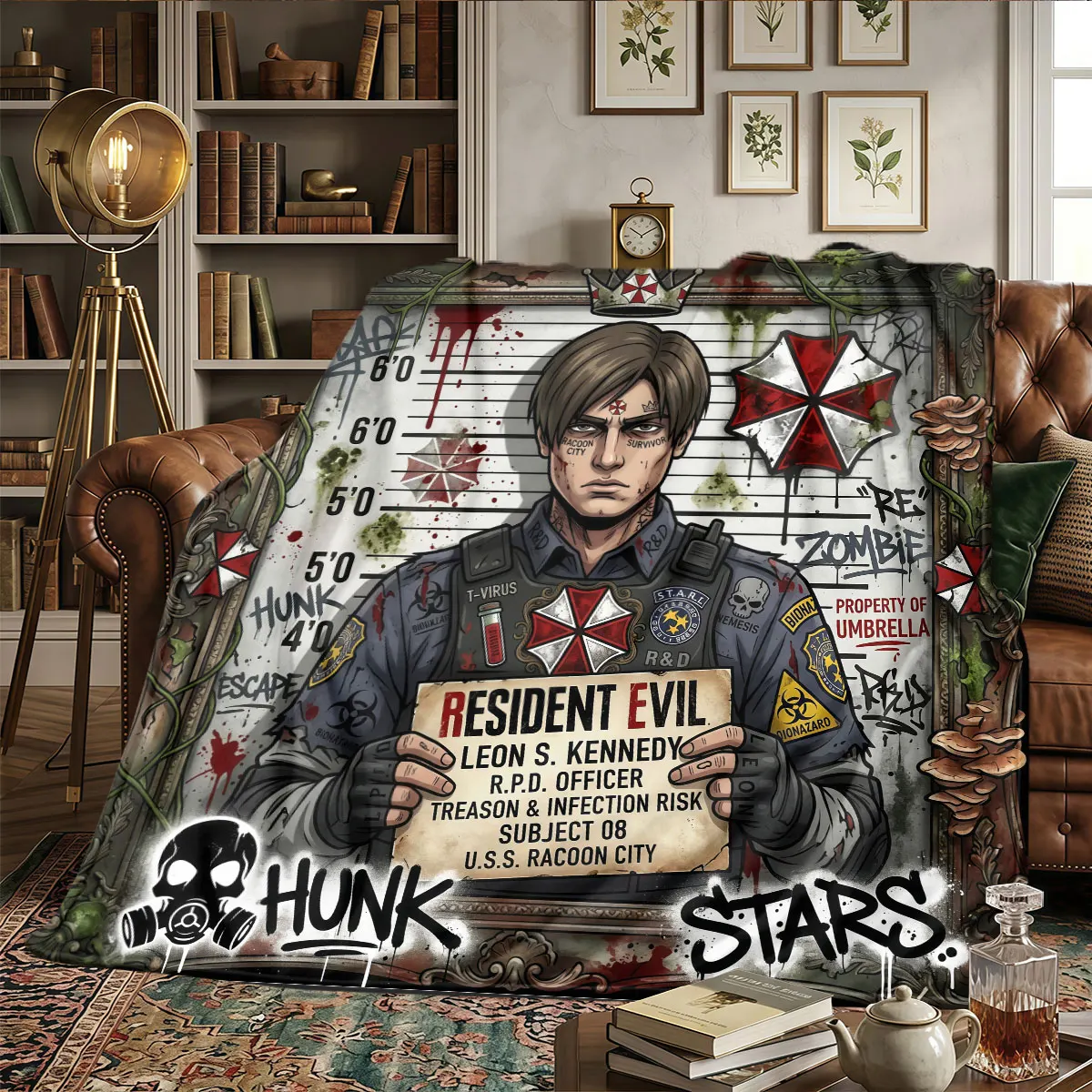 Resident Evil Patterns Home Blanket Lightweight and portable for Home Decor Naps Warmth and Comfort Holiday Present -HE79