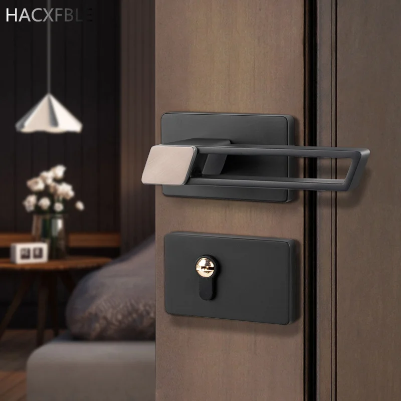 

French Zinc Alloy Split Interior Home Door Locks Modern Security Silent Mechanical Handle Door Lock Anti-Theft Bedroom Door Lock
