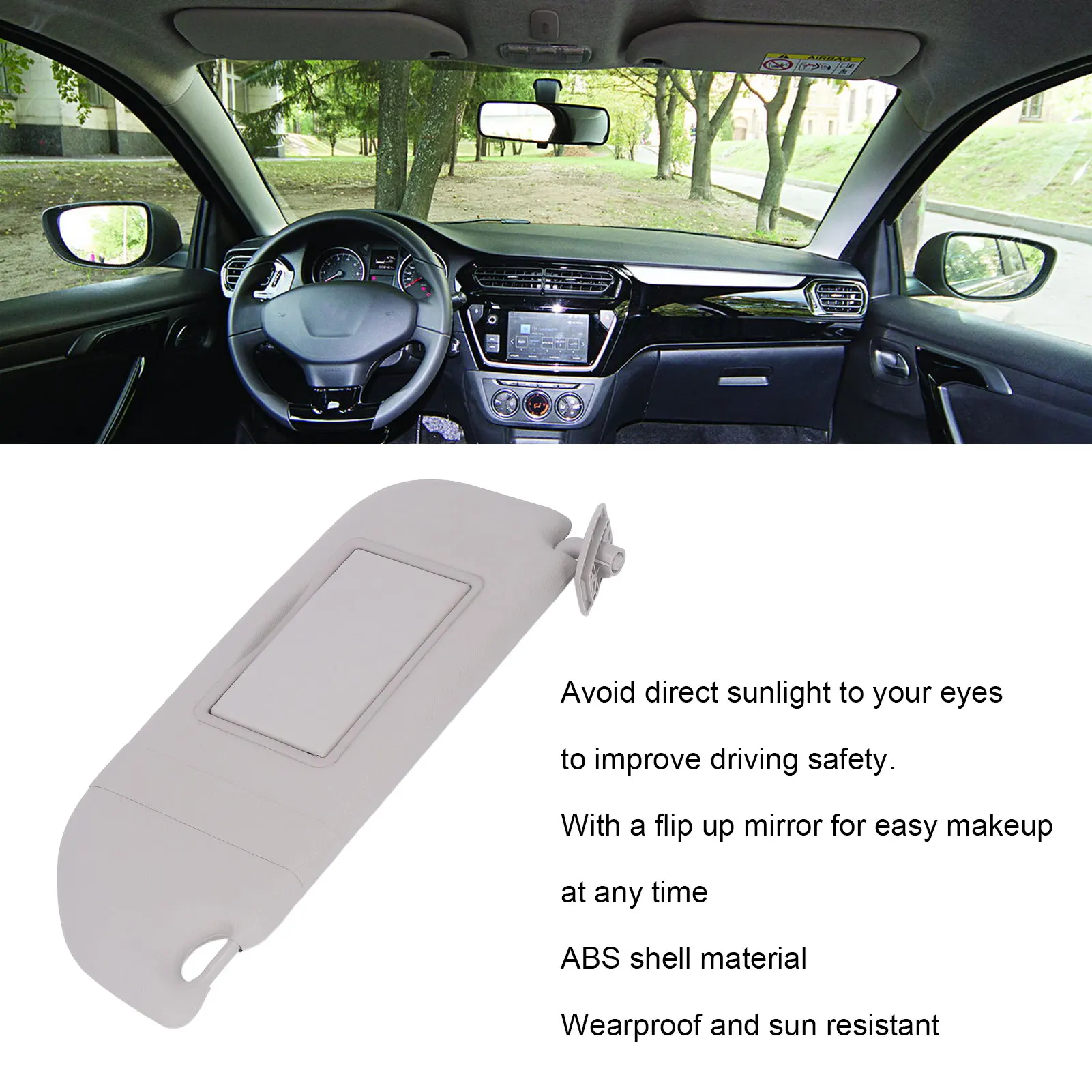 

Автомобильный внутренний левый солнцезащитный козырек от солнца, солнцезащитный козырек серого цвета 98038433DS, замена для C3, внутренний боковой солнцезащитный козырек, левый боковой солнцезащитный козырек