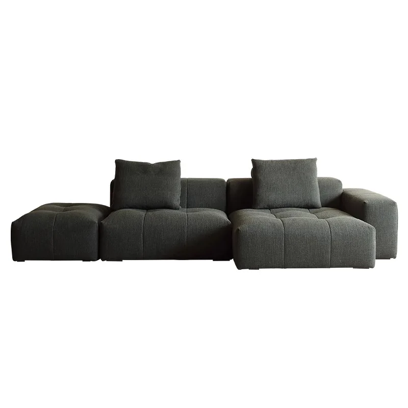 

Black pixel sofa high-end cotton and linen fabric Italian minimalist module combination modern living room corner sofa